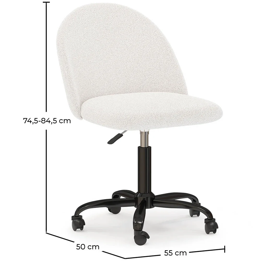 Upholstered Office Chair - Bouclé - Evelyne image 10