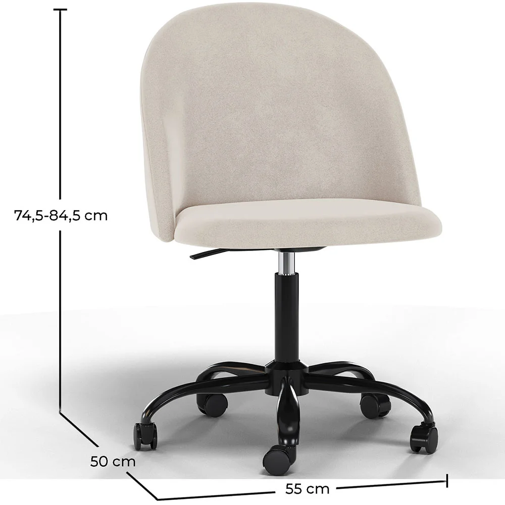 Upholstered Office Chair - Velvet - Evelyne image 10