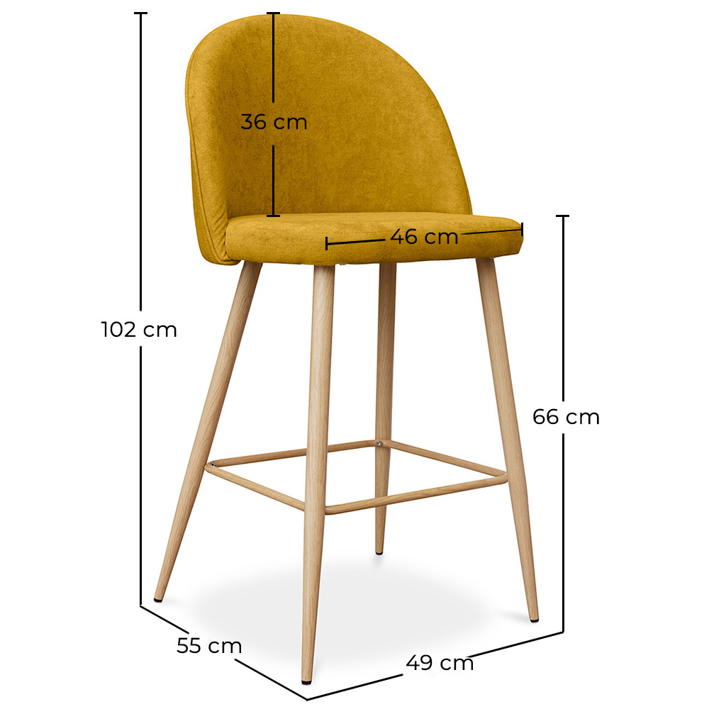 Fabric Upholstered Stool - Scandinavian Design - 66cm - Evelyne image 10
