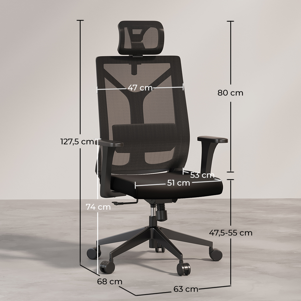 Ergonomic Office Chair with Wheels and Armrests - Pebbles image 10