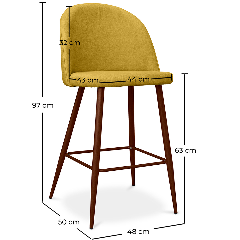 Fabric Upholstered Stool - Scandinavian Design - 63cm- Evelyne image 10