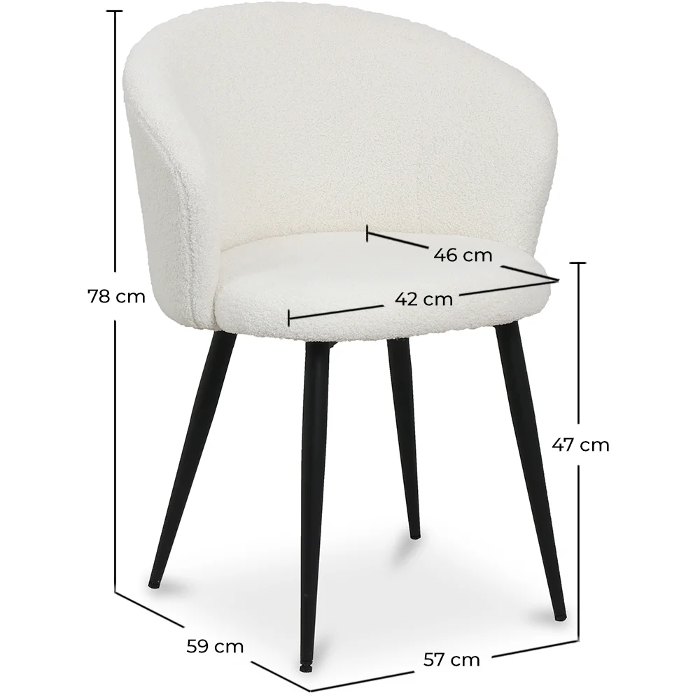 Upholstered Dining Chair in Bouclé - Detra image 10