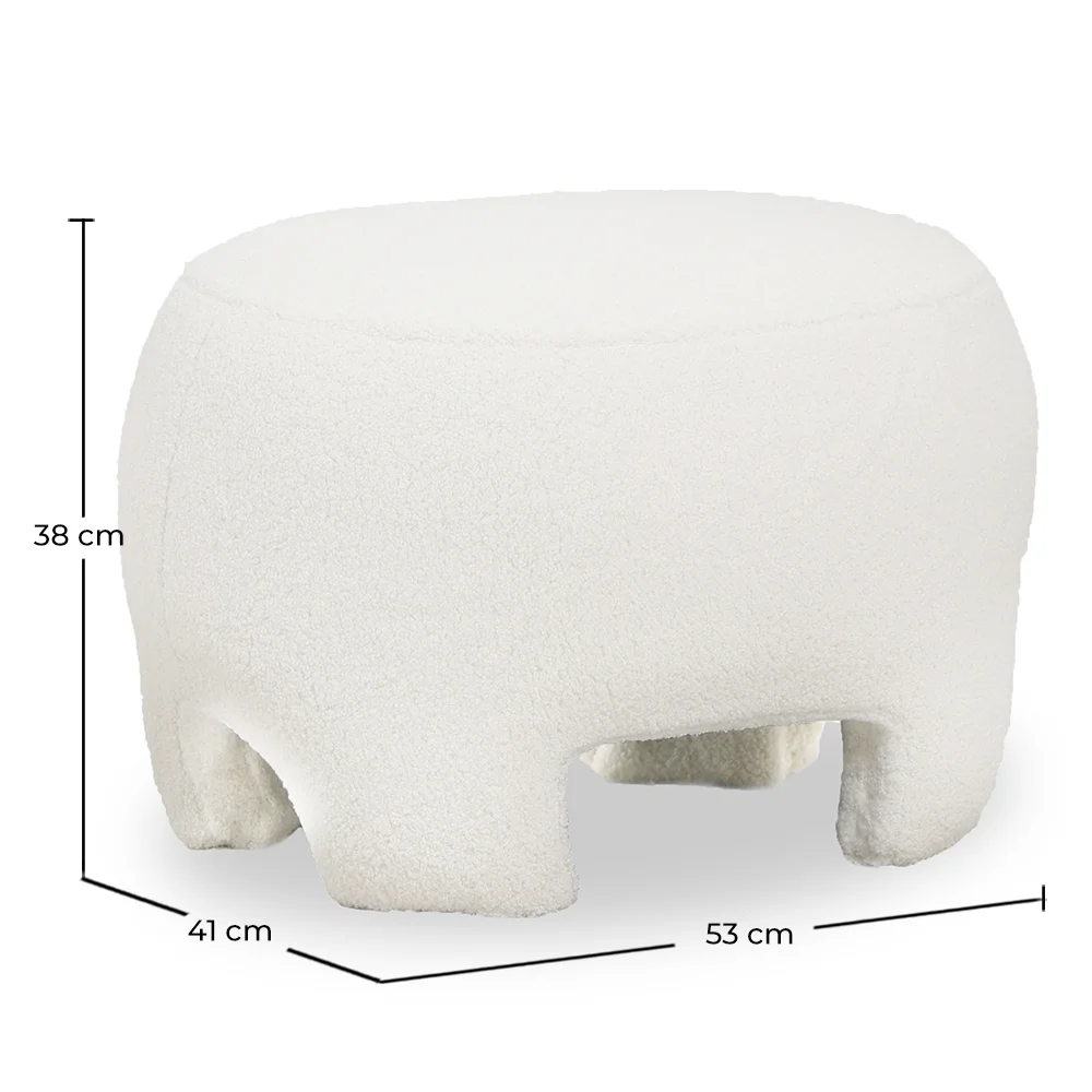 Upholstered Ottoman - Pouf in Bouclé Fabric - Magnolia image 10