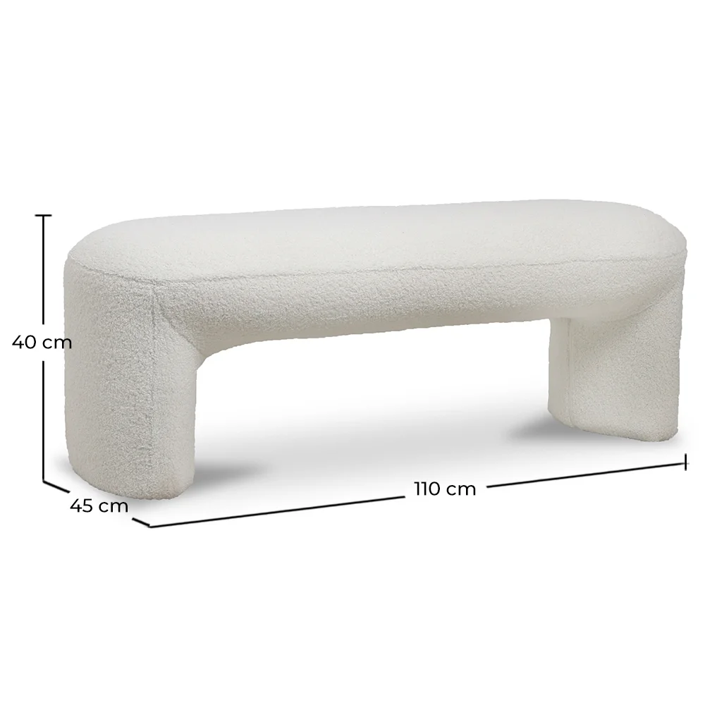 Upholstered Bench in Bouclé Fabric - Vieire image 10