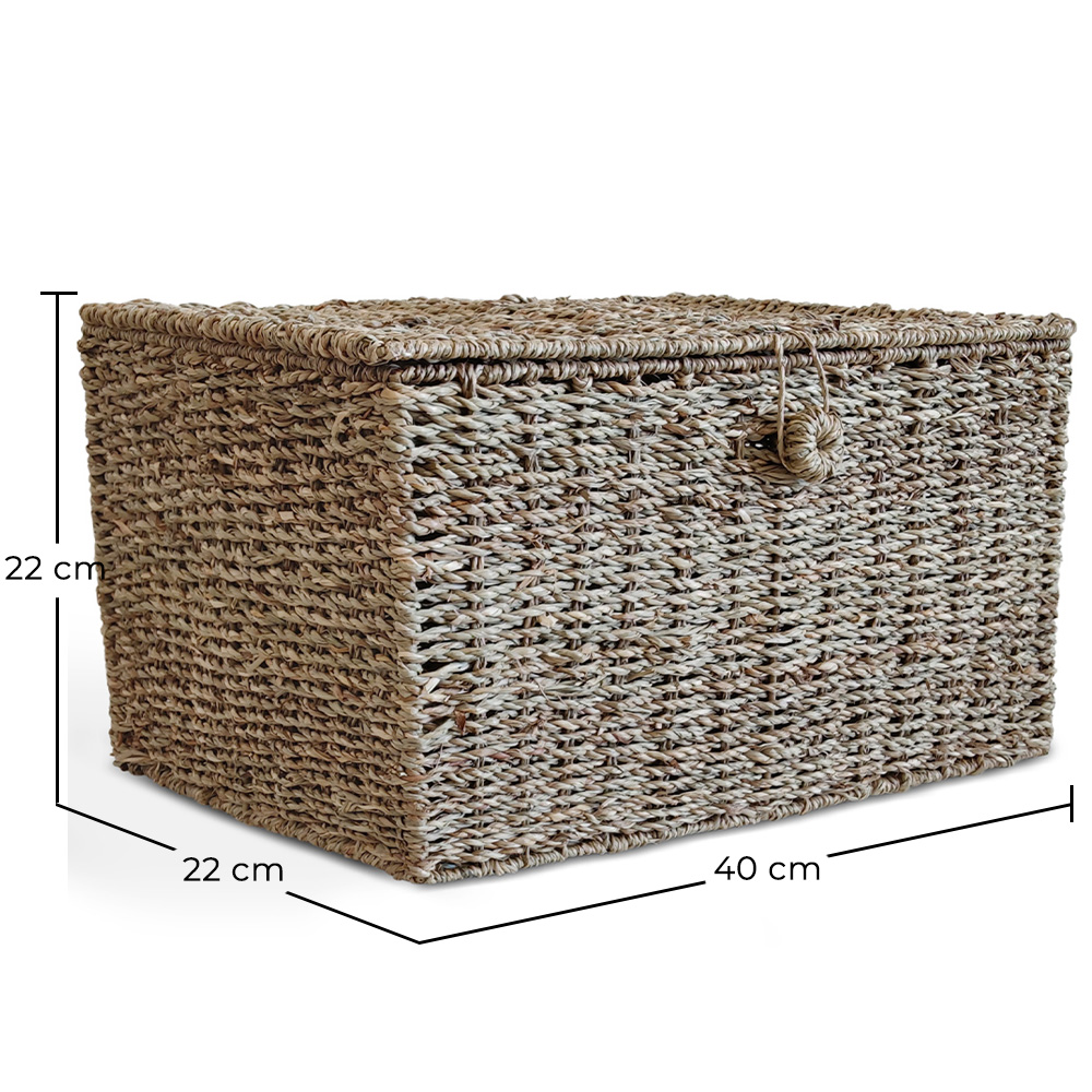 Natural Fiber Basket with Lid - 40x30CM - Baulera image 10