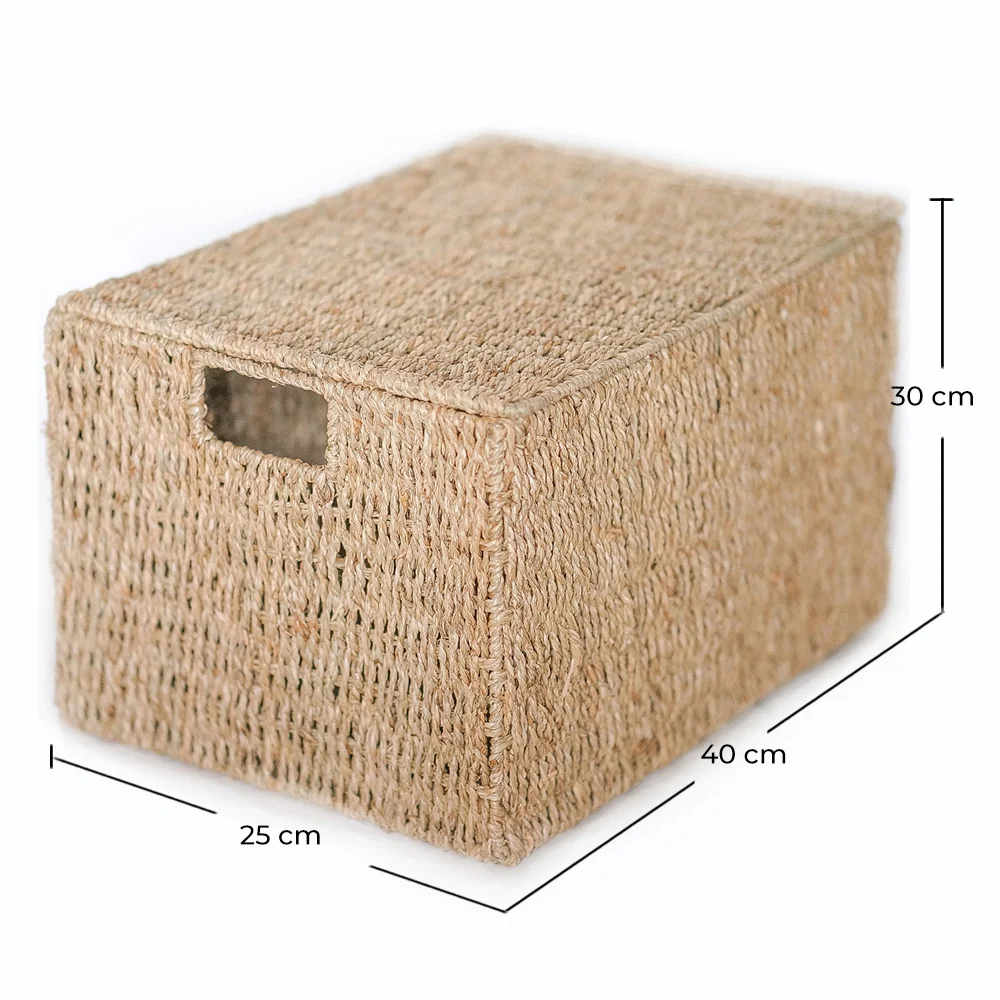 Natural Fiber Basket with Lid - 40x30CM - Maracay image 10