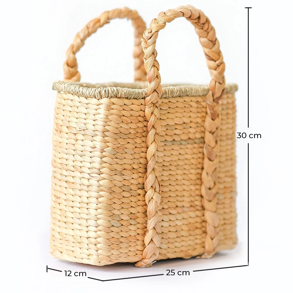 Natural Fiber Basket with Handles - 30x25CM - Haret image 10