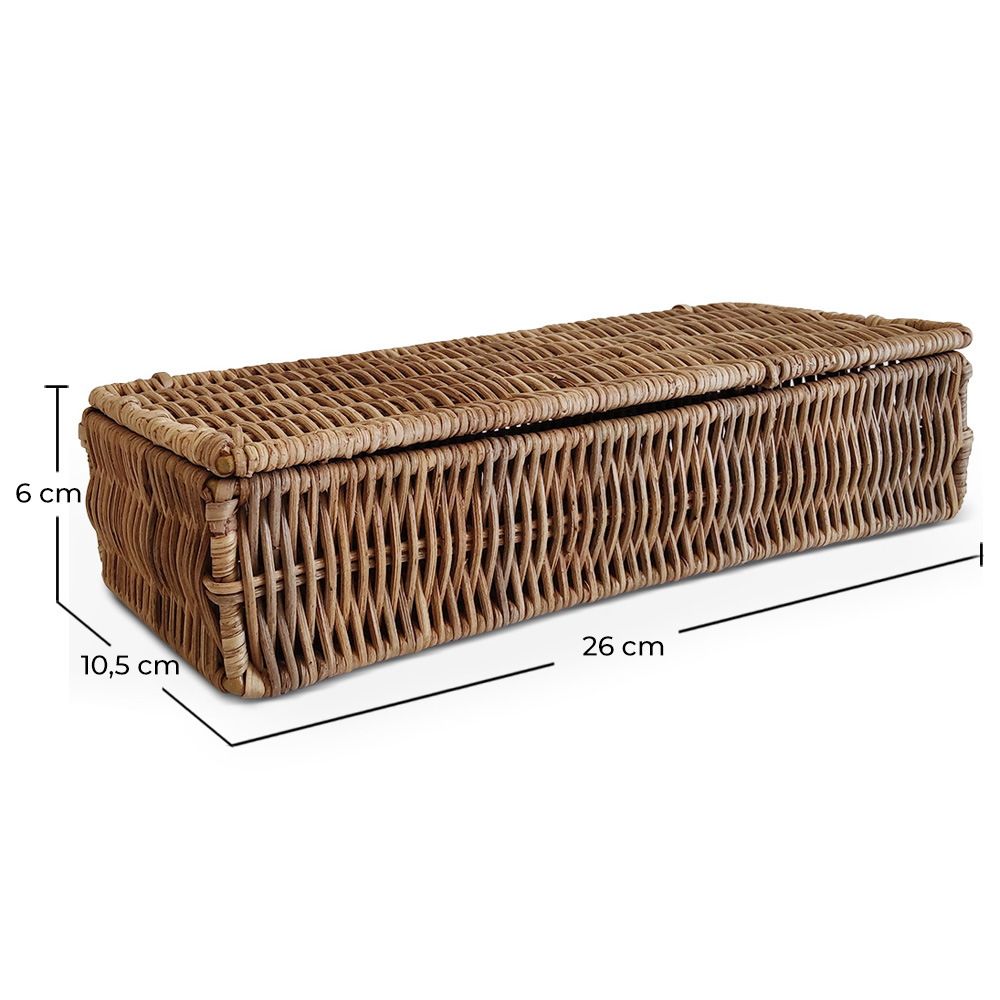 Rattan Basket with Lid - 26x10CM - Lung image 10