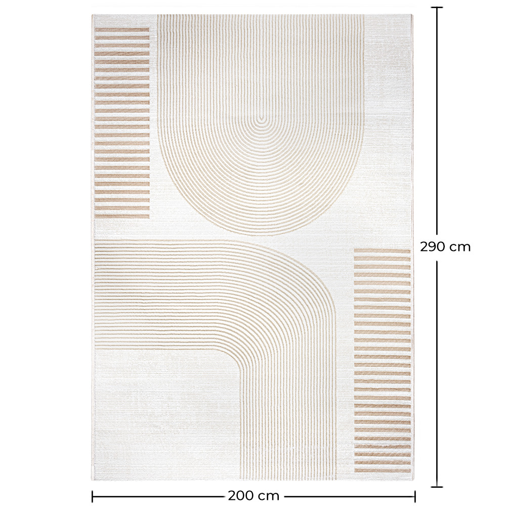 Rug Large Contemporary Modern Design - Beige (290x200 cm) - Rya image 10