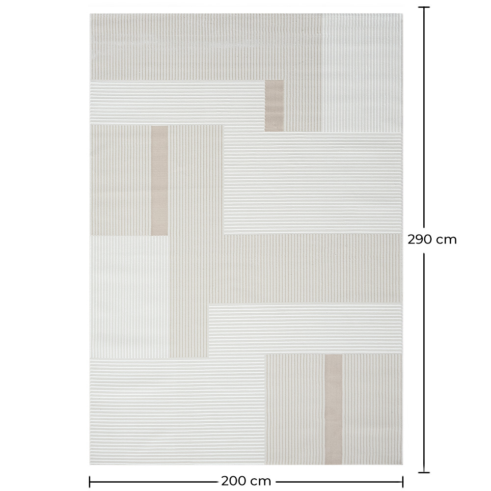 Rug Large Contemporary Modern Design - Beige (290x200 cm) - Qara image 10