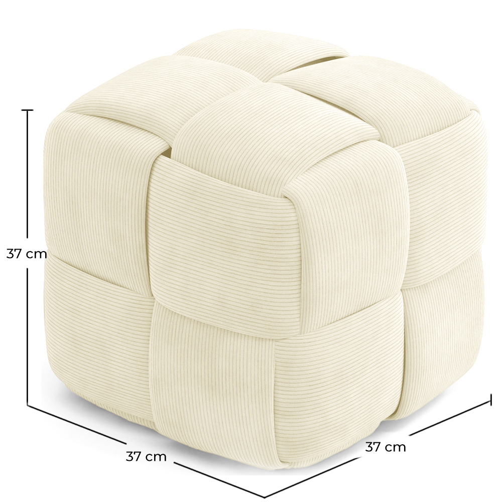 Square Corduroy Upholstered Pouf - Modern Design - Cube image 10