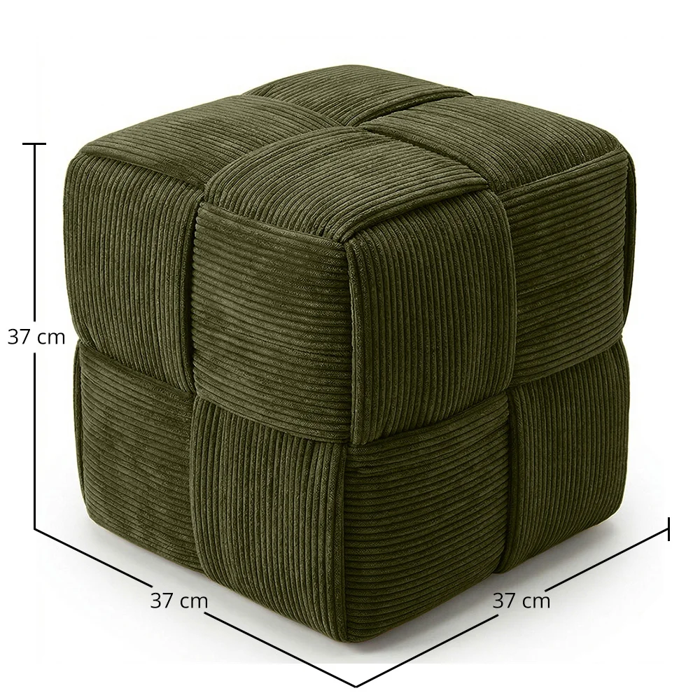 Square Corduroy Upholstered Pouf - Modern Design - Cube image 10