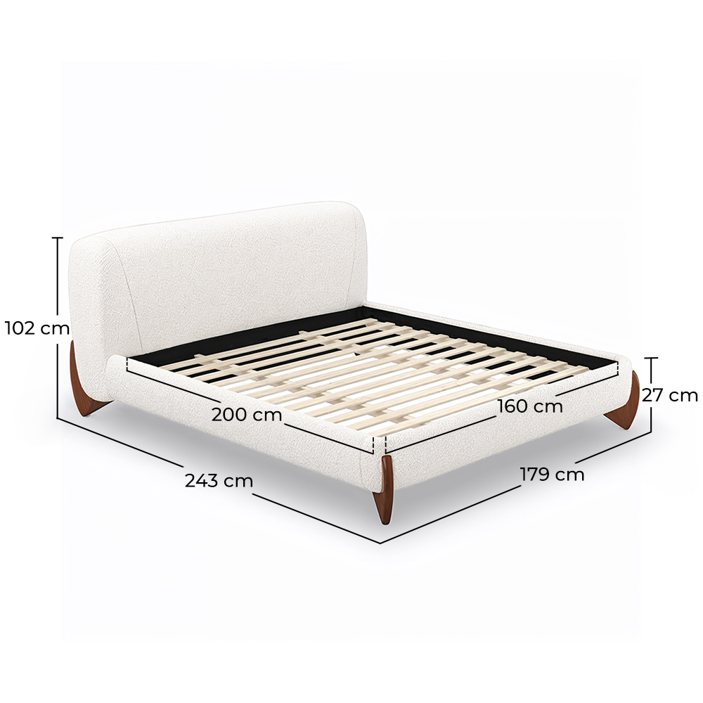 Double bed 160x200 CM Bed - Upholstered in Bouclé Fabric - Delicious image 10