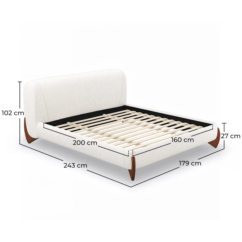 Double bed 160x200 CM Bed - Upholstered in Bouclé Fabric - Dream image 10