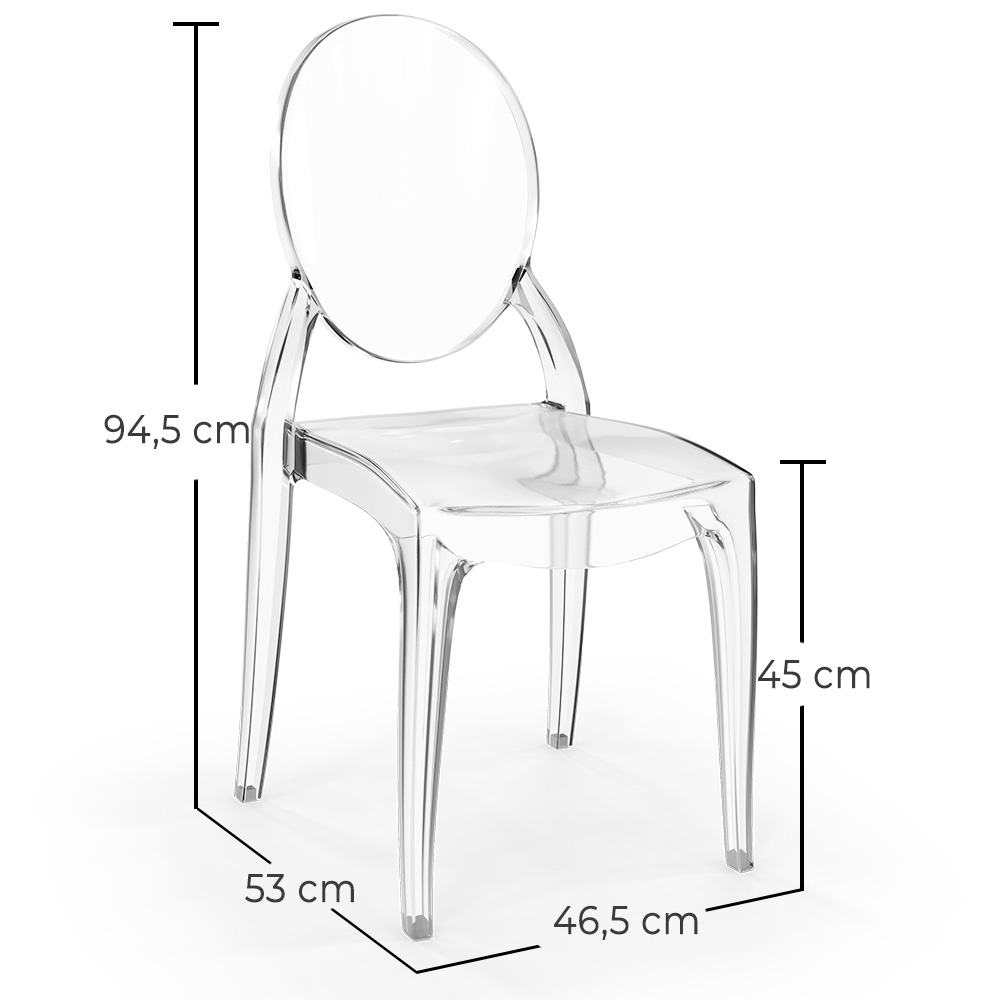 Pack of 2 Dining Chairs Transparent - Estilo Ghost image 10