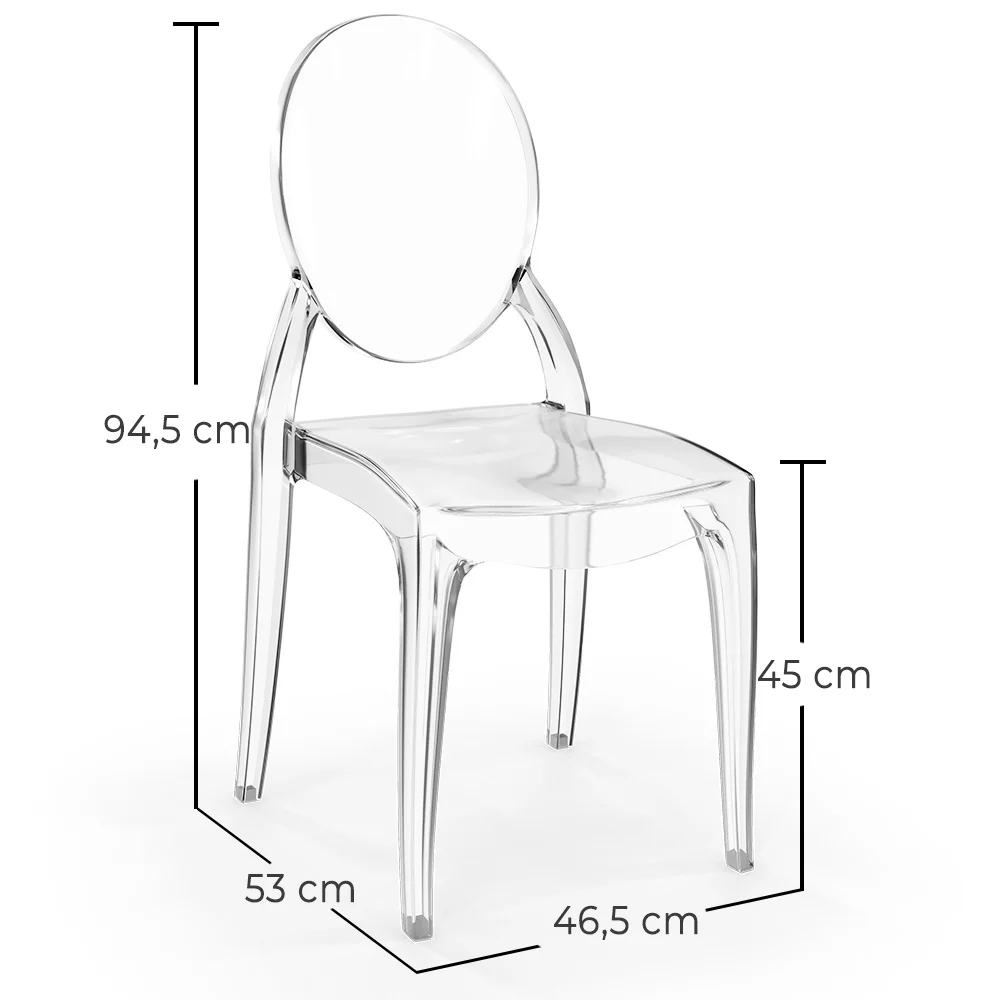 Pack of 2 Dining Chairs Transparent - Estilo Victoria  image 10