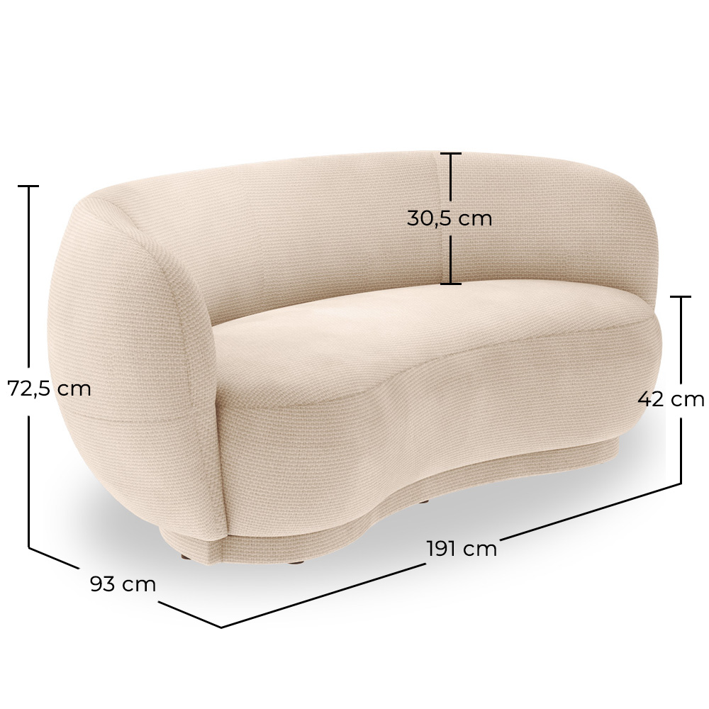 Curved Contemporary Style Design Sofa Upholstered in Chenille - Curvy image 10