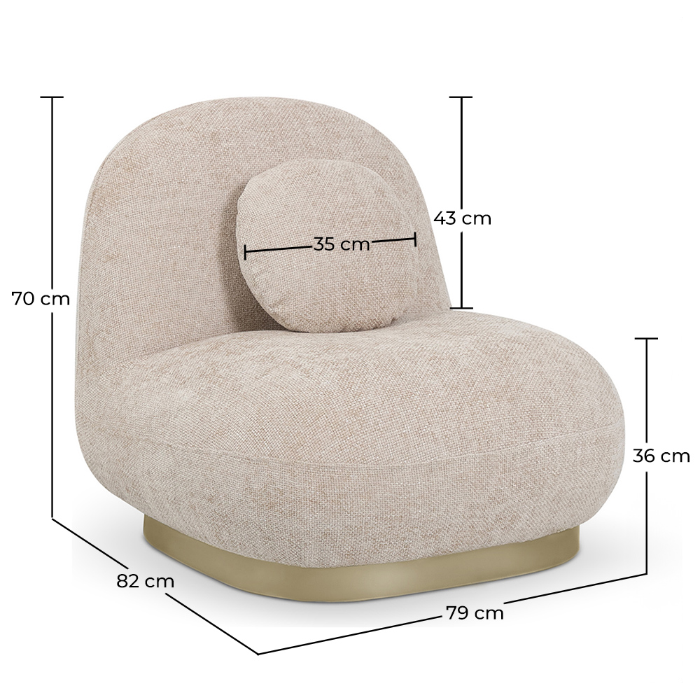 Curved Contemporary Style Design Armchair Upholstered in Chenille - Larry image 10