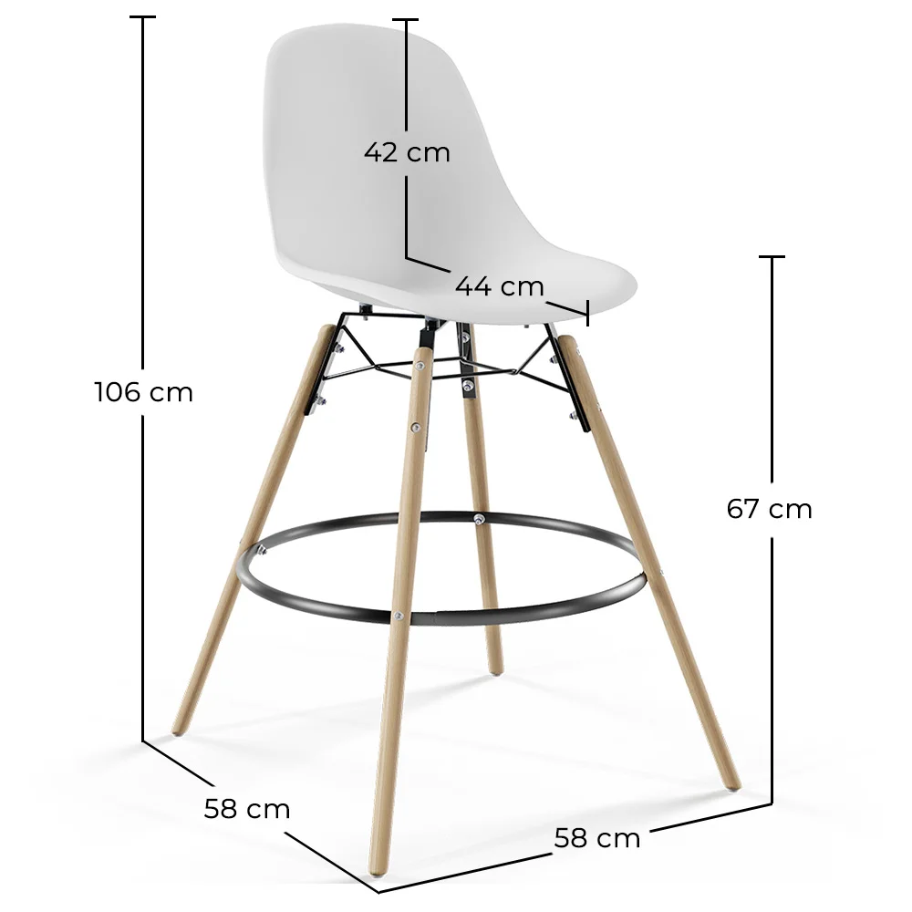 Bar Stool - Scandinavian Design - Wooden Legs - Skögur image 10