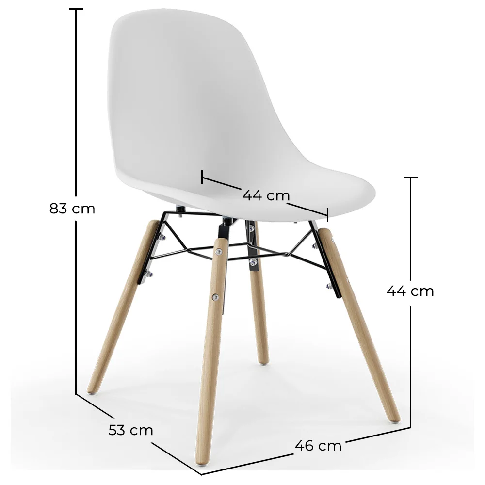 Dining Chair - Scandinavian Design - Wooden Legs - Pack of 4 - Skögur image 10