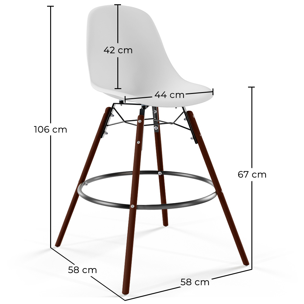 Bar Stool - Scandinavian Design - Dark Wood Legs - Skögur image 10