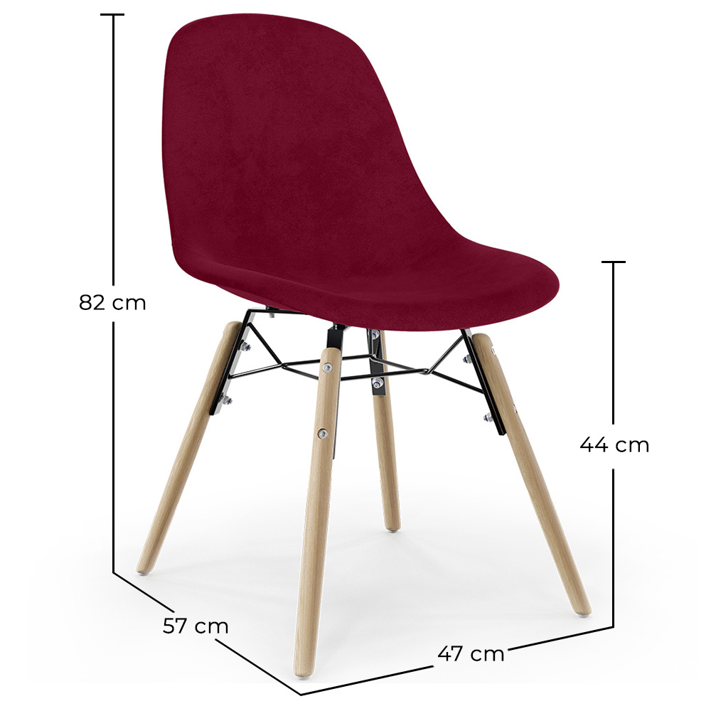 Velvet Dining Chair - Scandinavian Design and Wooden Legs - Skögur image 10