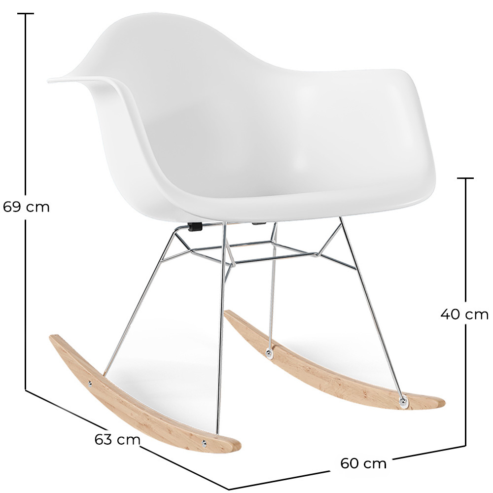 Rocking Chair - Scandinavian Design - Wooden and Metal Legs - Nordika image 10