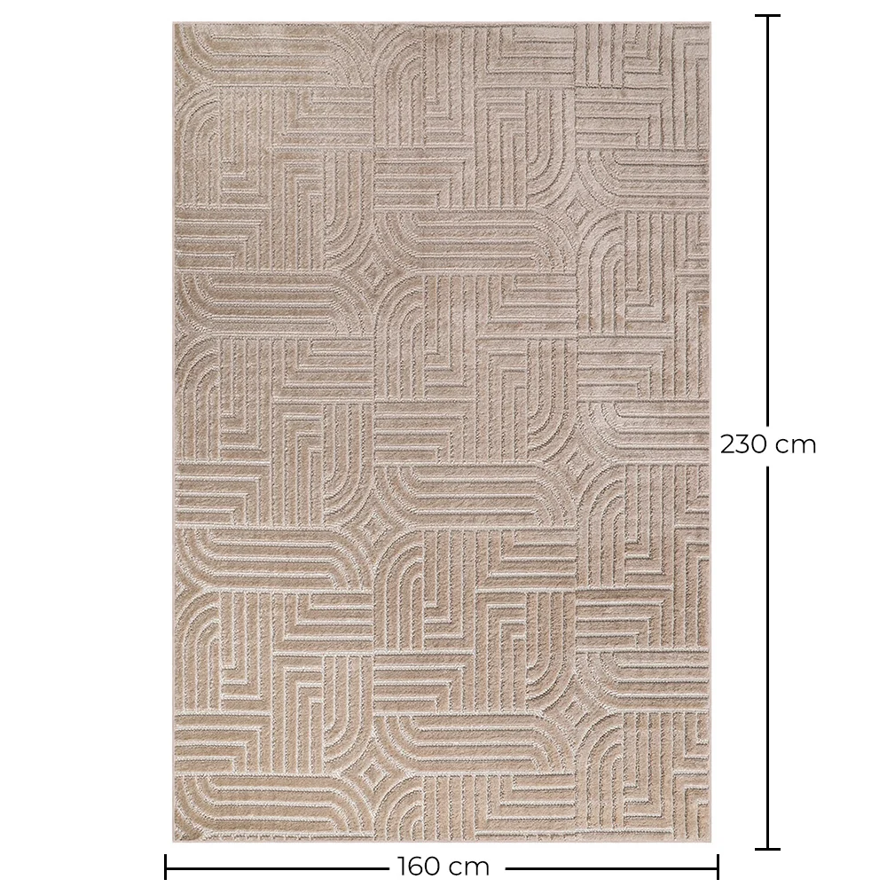 Rug Large Contemporary Modern Design - Beige (160x230 cm) - Rococo image 10