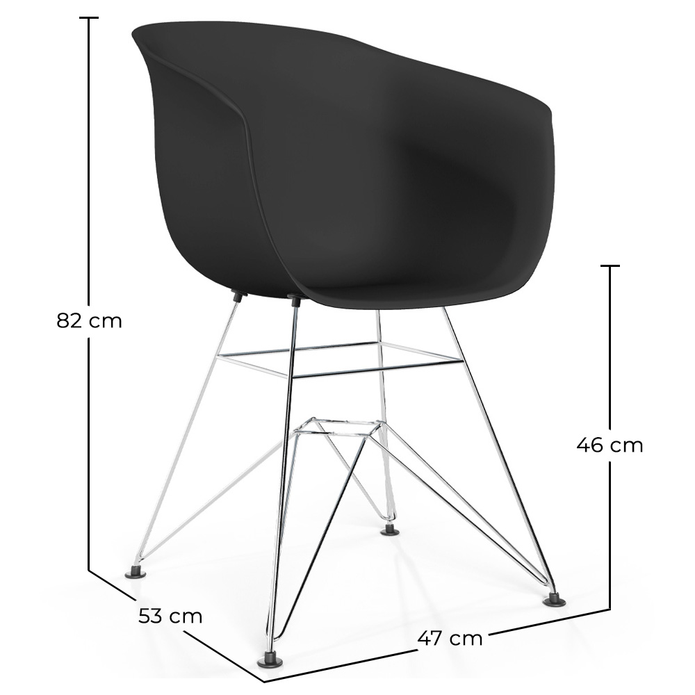 Dining Chair - Scandinavian Design - Chrome Legs - Polin image 10