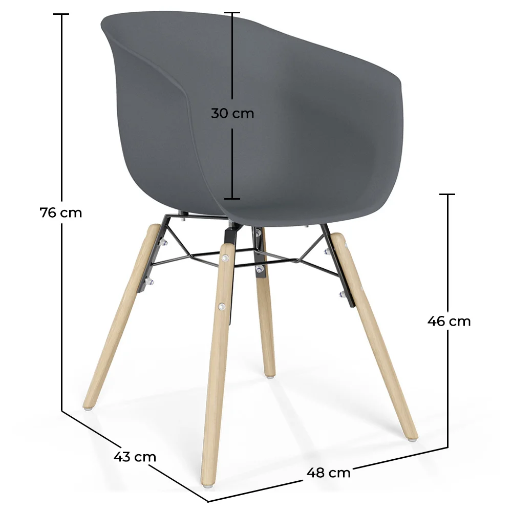 Dining Chair - Scandinavian Design - Natural Wood Legs - Polin image 10