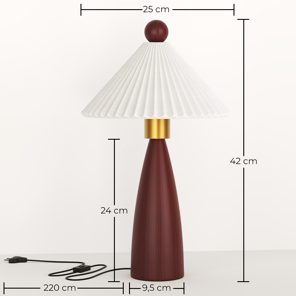 Table Lamp with Wooden Base and White Cement Shade - Ambiana image 10