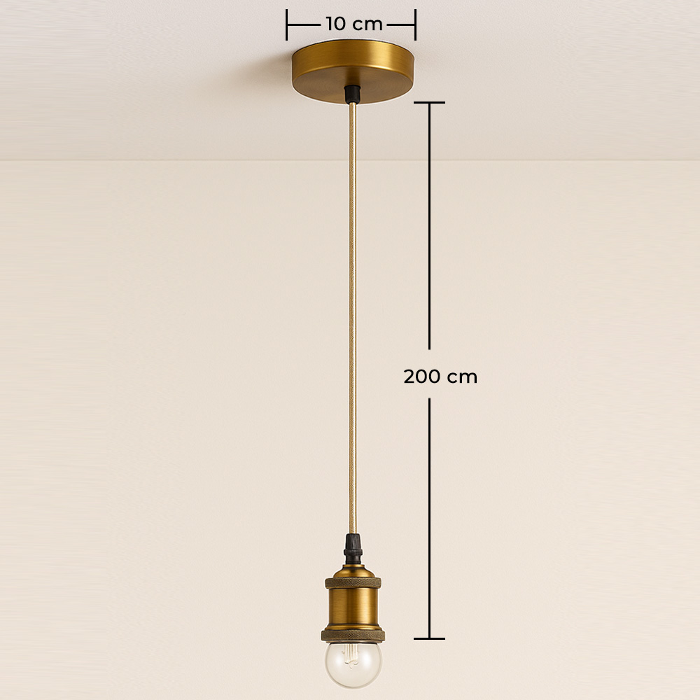 Pendant Lamp Cable in Aged Gold with Adjustable Height - Berrey image 10