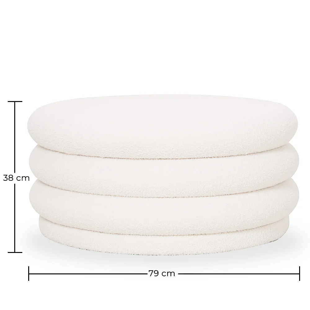 Modern Ottoman With Storage Upholstered In Bouclé Fabric Multifunctional As Coffee Table - Dass image 10