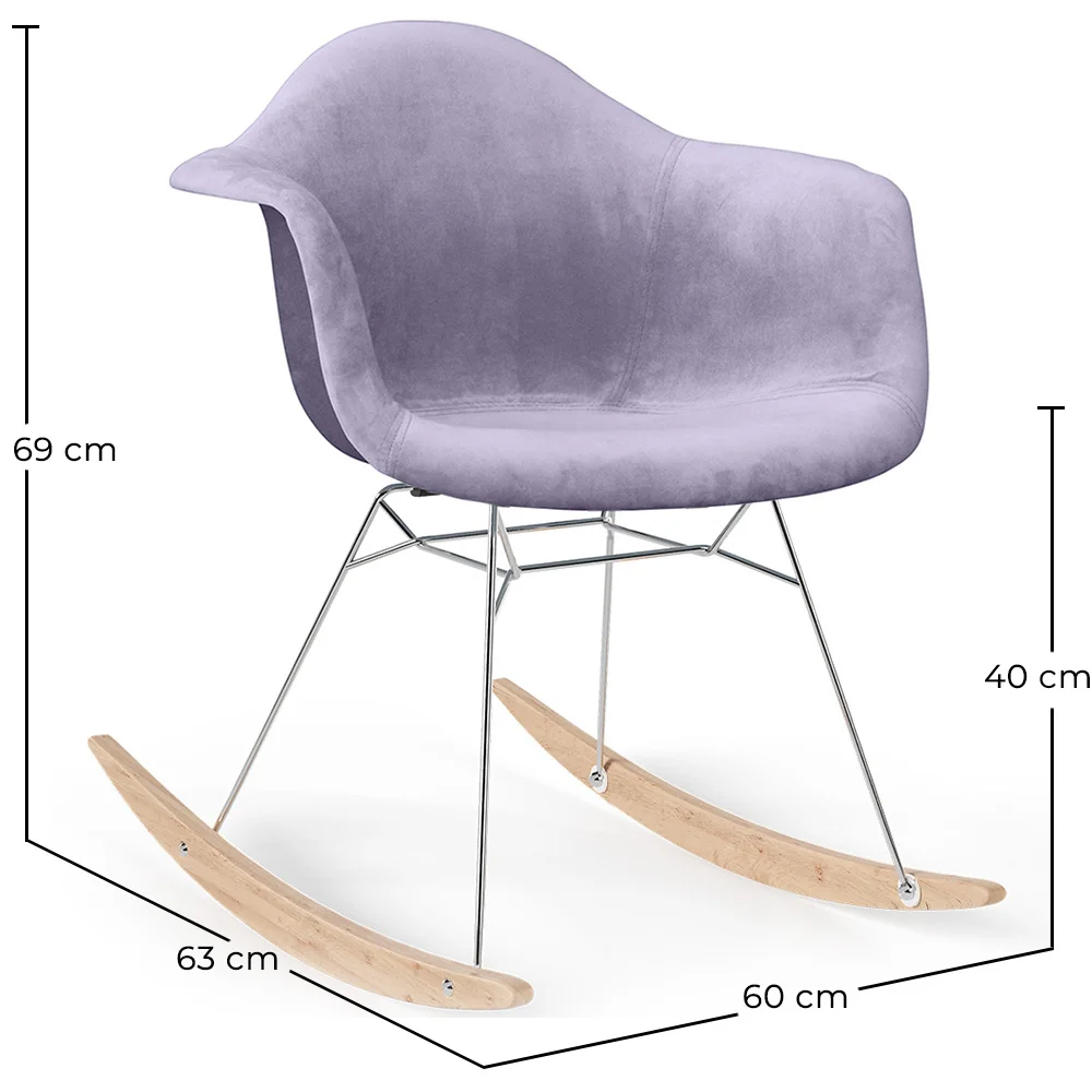 Rocking Chair Modern Fabric Upholstered – Nordic Style - Nordika image 10