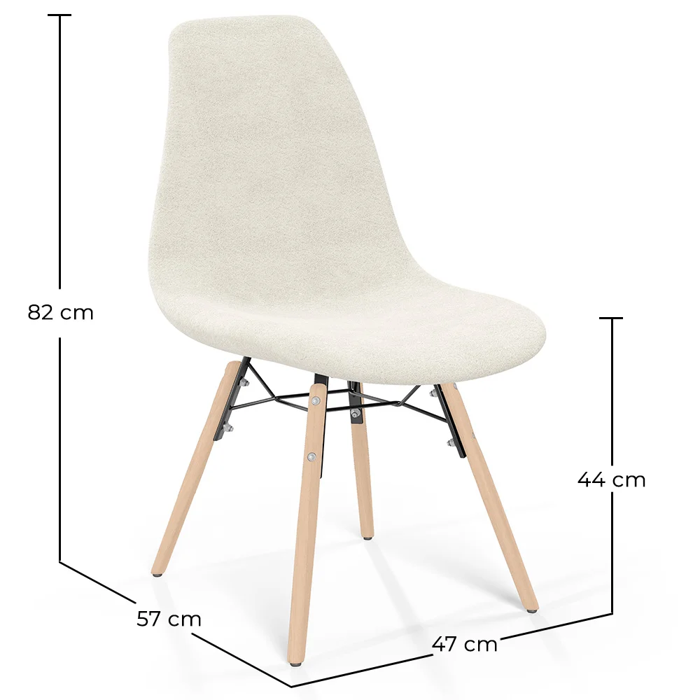 Dining chair Scandinavian upholstered in bouclé – Dining or desk - Skögur image 10