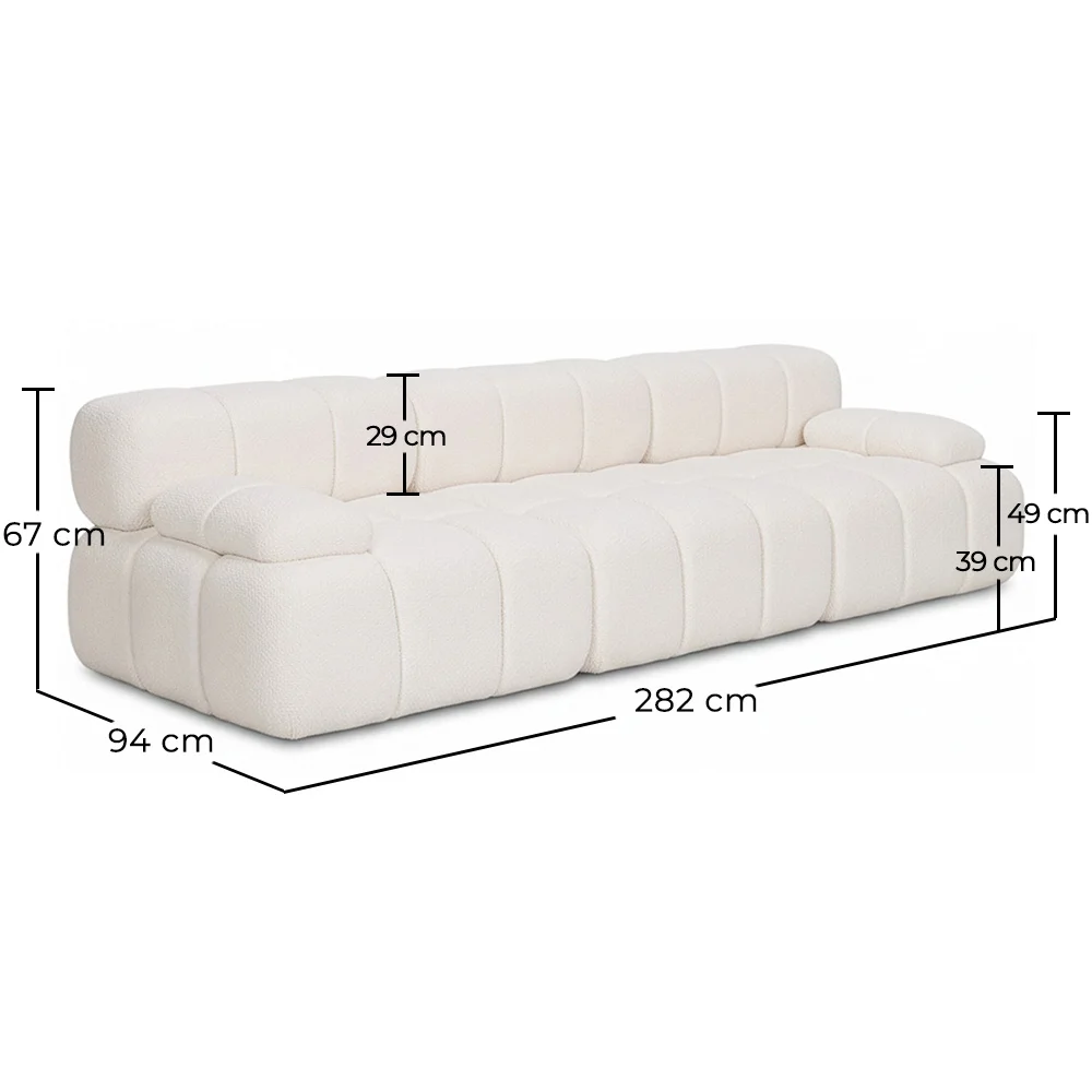 Modular Sofa Upholstered in Bouclé Fabric - 3/4 Seater - Bianca image 10