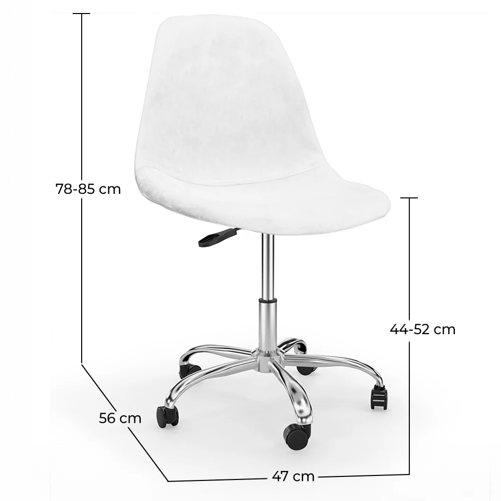 Office Chair Swivel with Wheels – Velvet Upholstery – Steel Legs - Denisse image 10