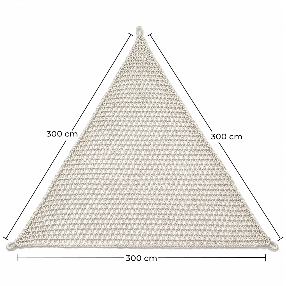 Awning 3x3x3M Macramé - 100 % Natural shade sail image 10