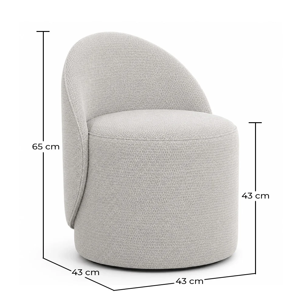 Stool Low Round – Upholstered Seat with Backrest – Yaby image 10