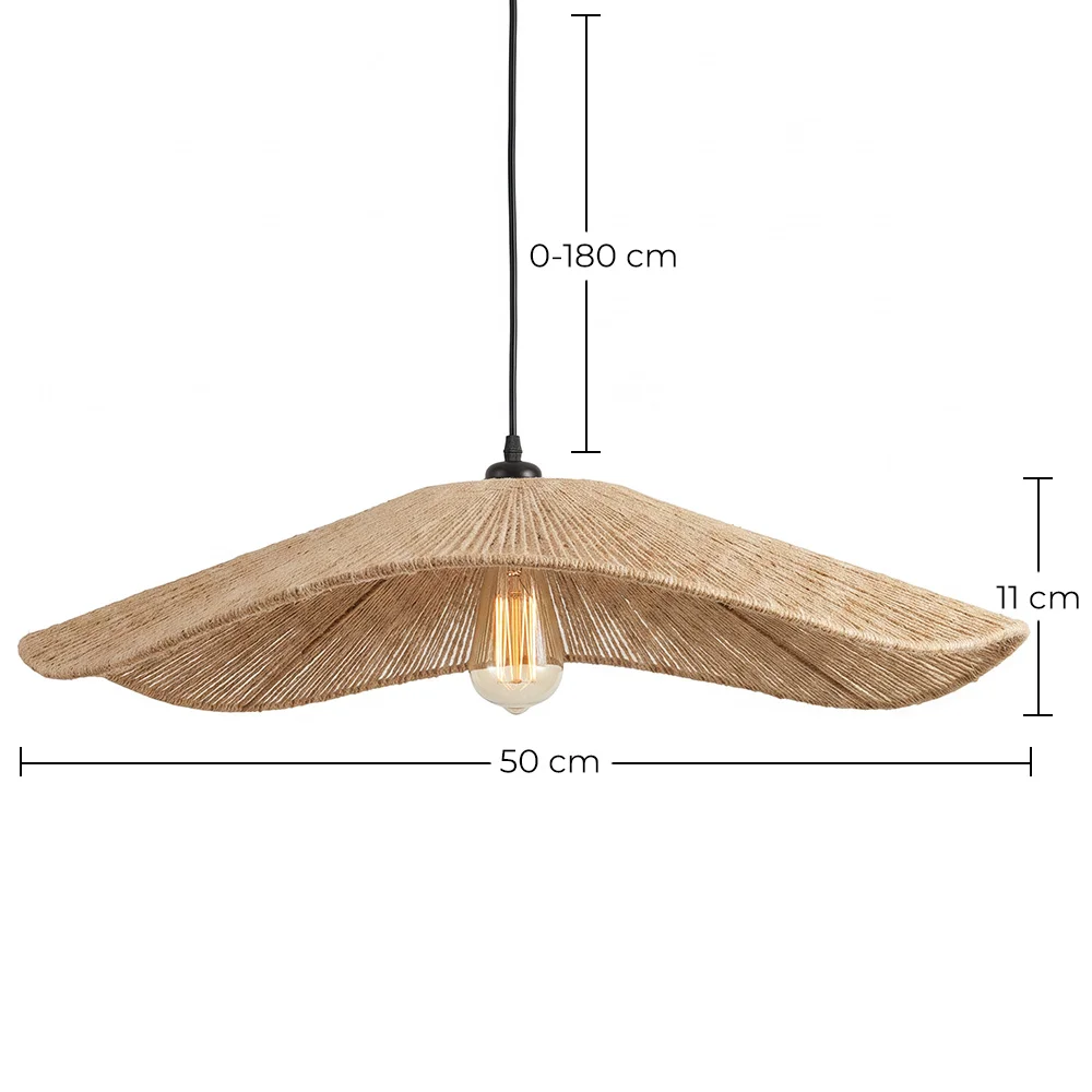 Pendant Light - Natural Rope Boho Style – Modern Handcrafted Design - Yer image 10