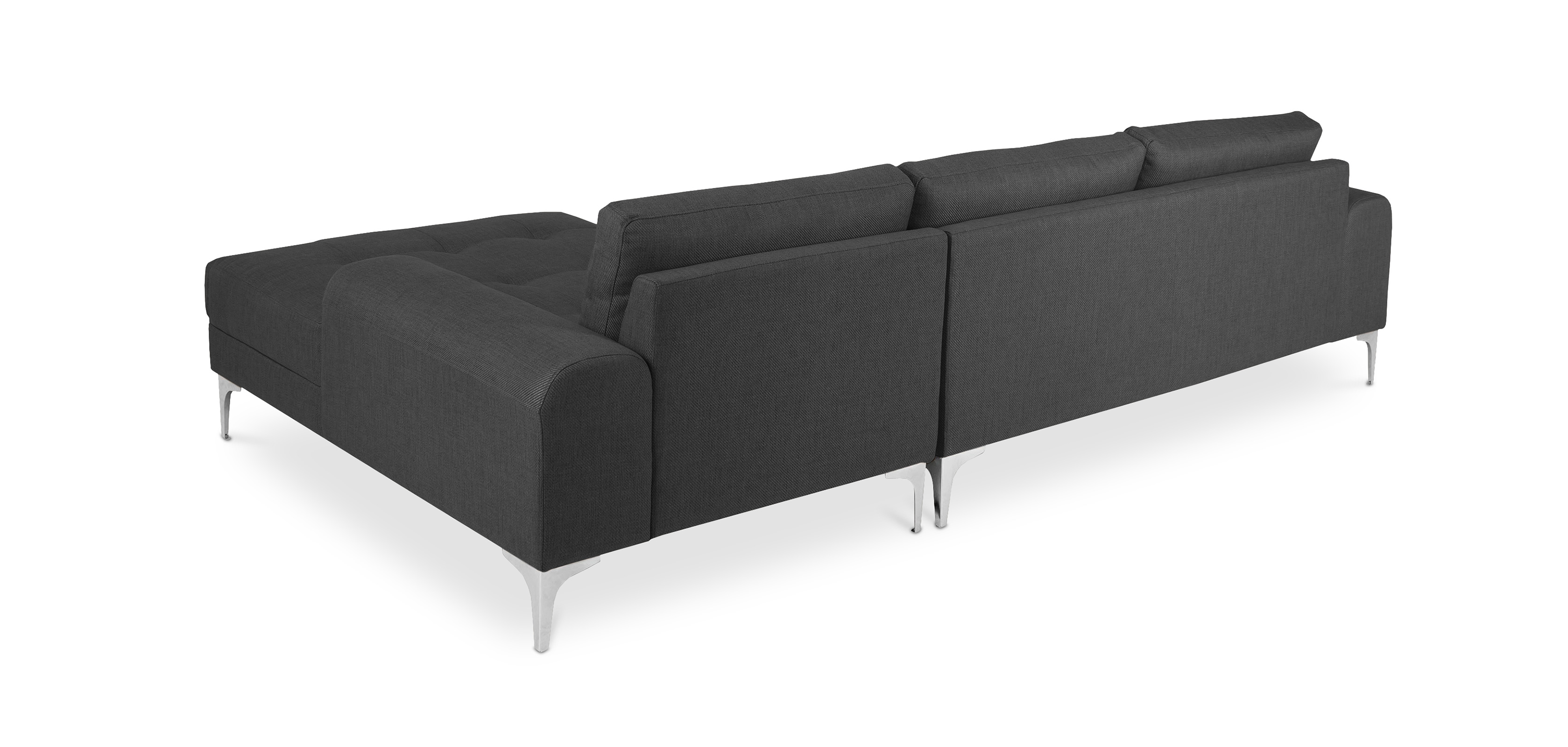 Buy Design Corner Sofa (5 seats) Left Angle Fabric Dark grey 26730