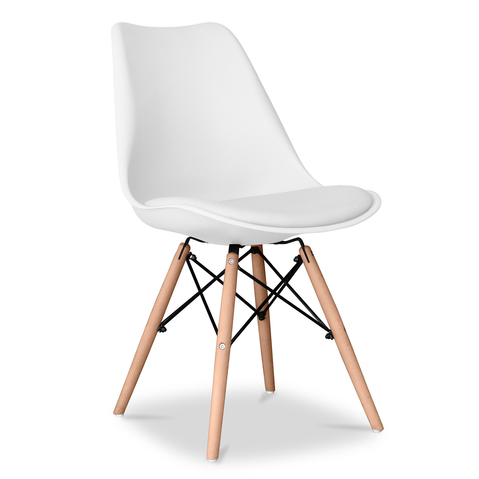 Buy DESWIN chair with cushion White 99958297 in the UK | Privatefloor