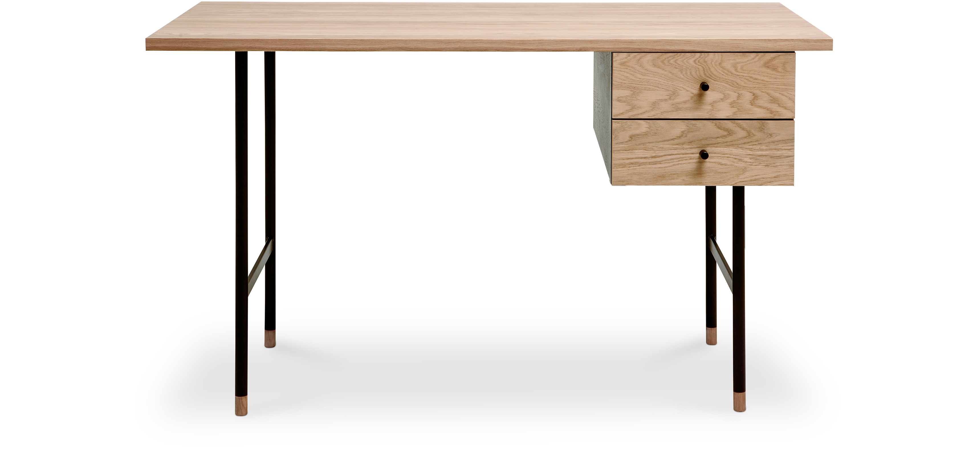 Scandinavian Style Wood And Metal Desk With Drawers