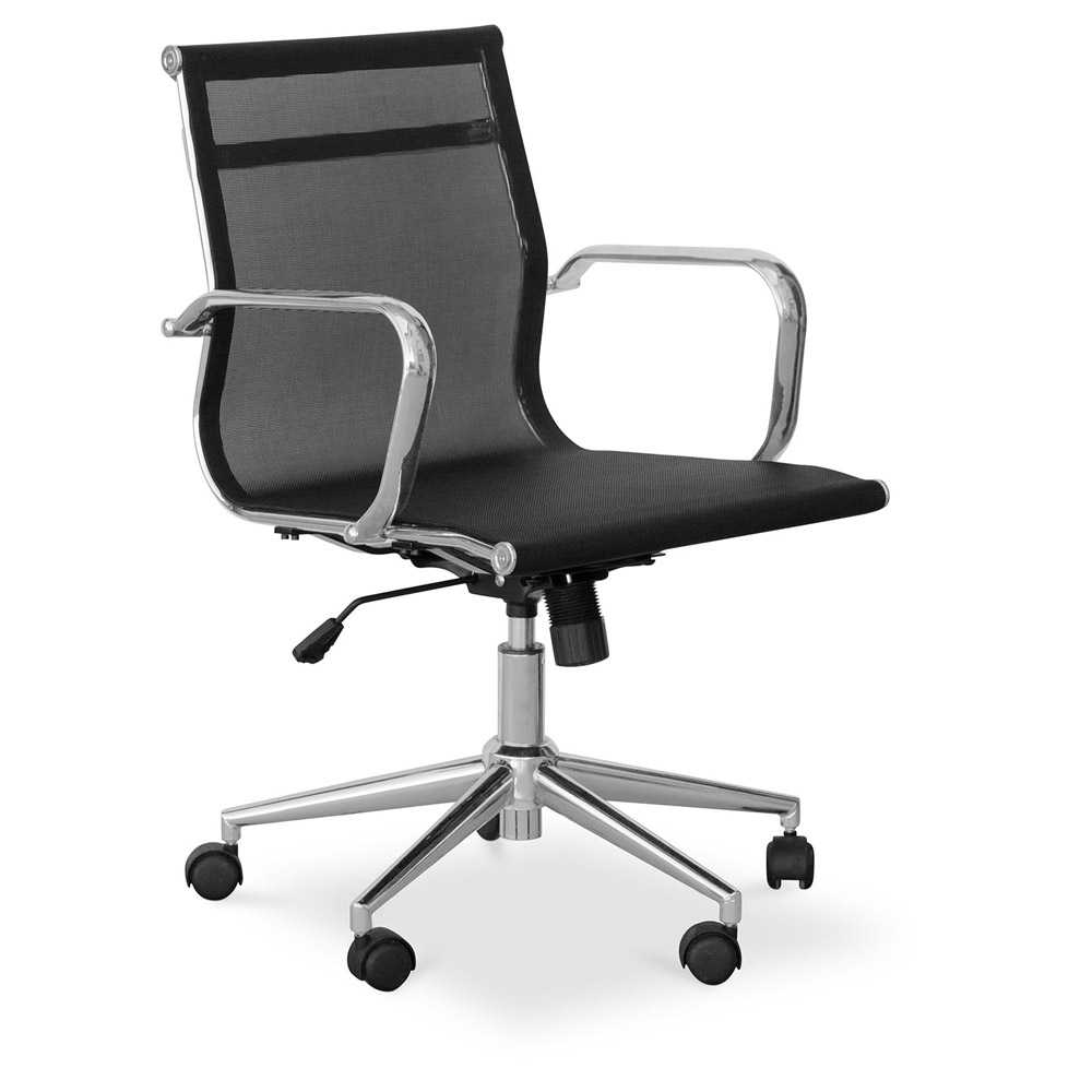 Buy T17 Office Chair Mesh & Metal Wheels Black 58983 in the UK