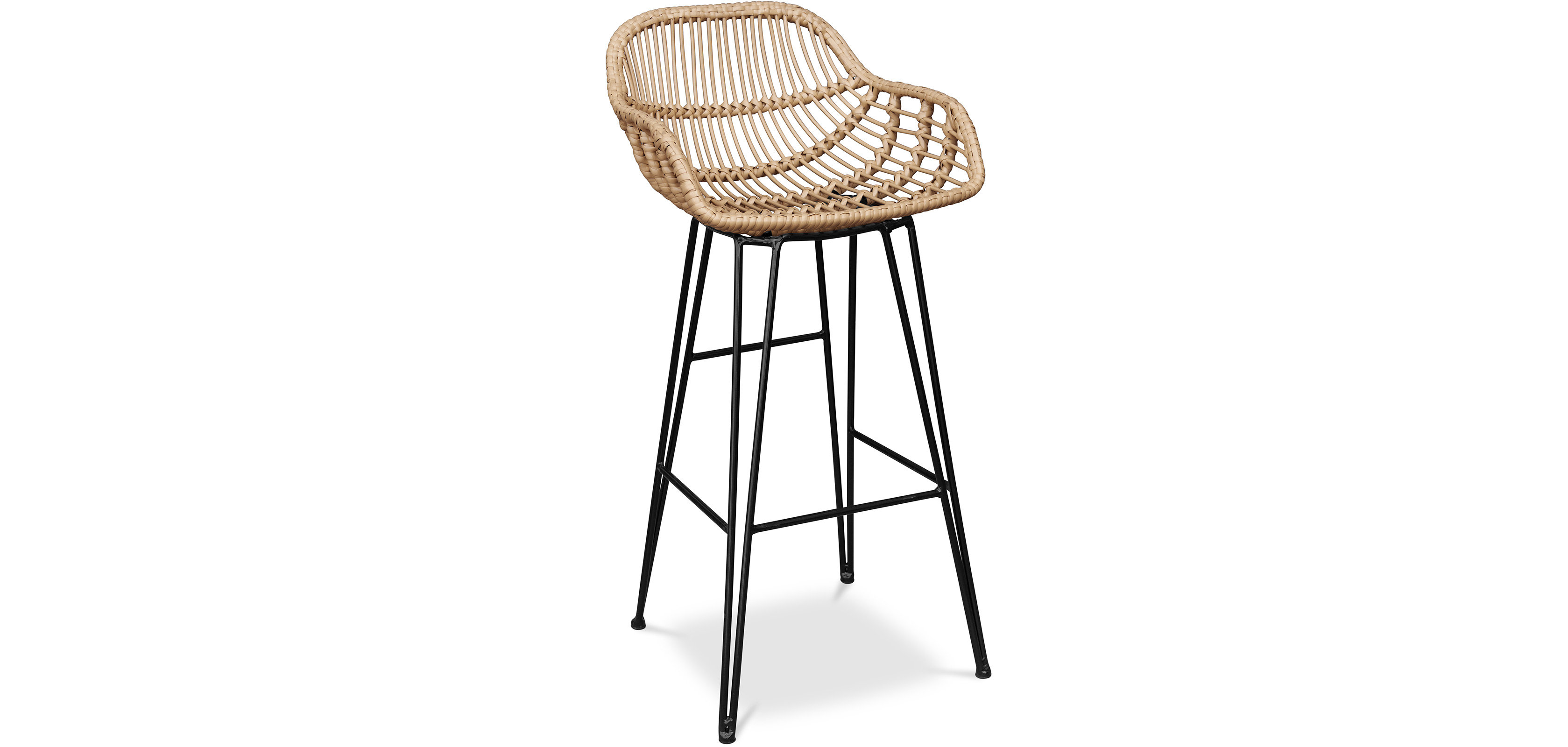 White rattan store stools