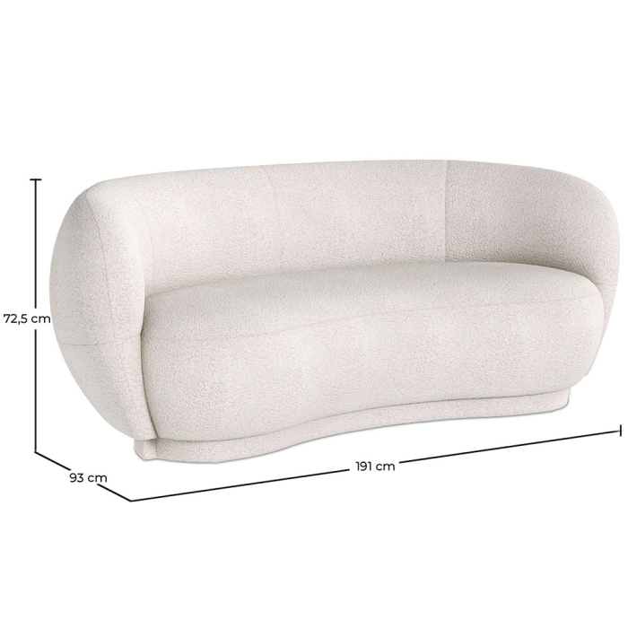Curved Sofa 3 Seater Boucle