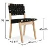 Wooden and Fabric Dining Chair - Sinny image 7