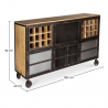 Buy Wine Cabinet with Wheels - Industrial Design - Avara Steel 58585 in the United Kingdom