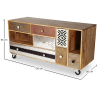 Buy Wooden TV Cabinet - Vintage Design with Print - Mady Natural wood 58493 - in the UK