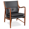 Buy 
Wooden Armchair with Armrests - Upholstered in Leather - Annua Black 58424 in the United Kingdom